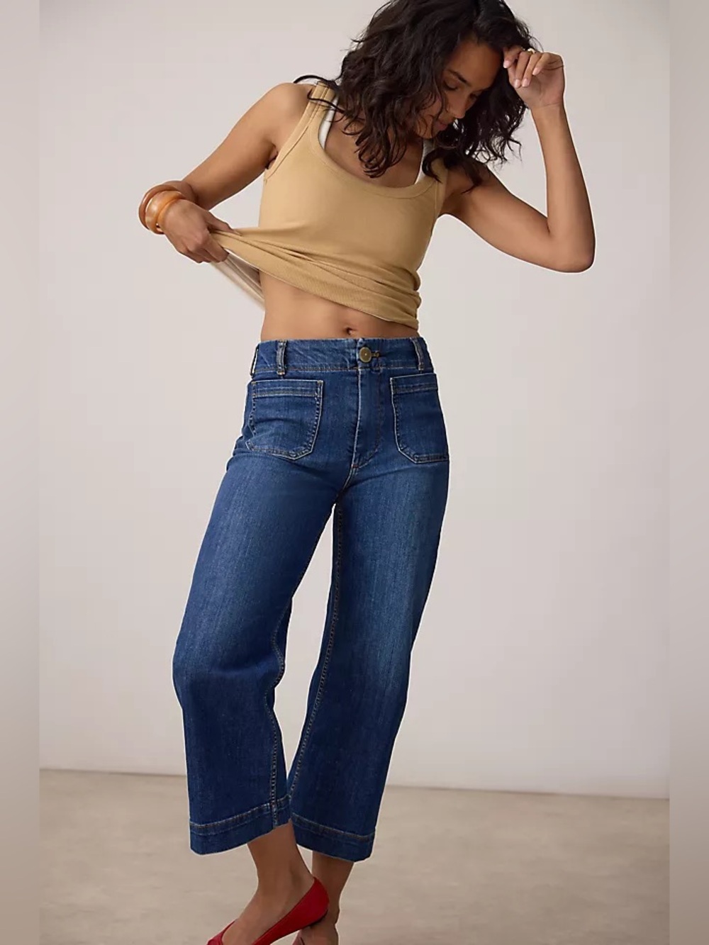 Maeve The Colette cropped stretch denim blue jeans pants high rise size 26P